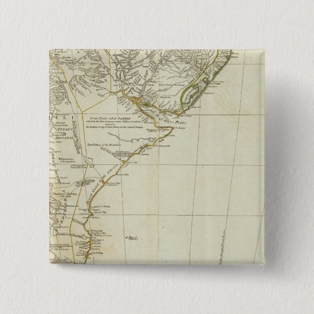 A map of South America southern section Button (Front)