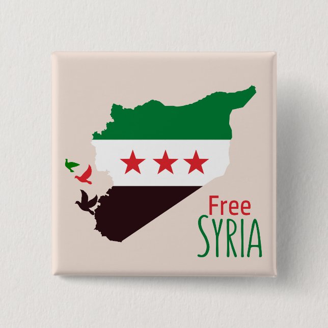 A map of Syria featuring the Revolution Flag Button (Front)