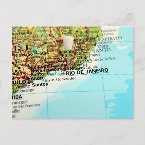 A map of the Brazilian city of Rio de Janeiro Postcard
