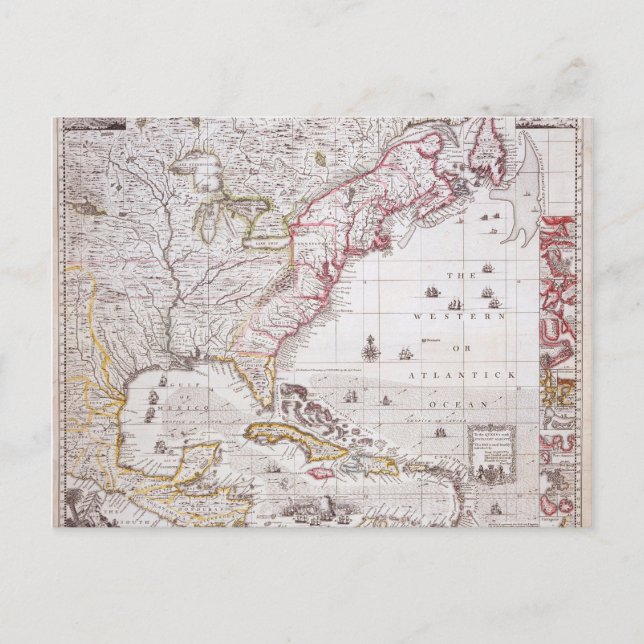 A Map of the British Empire in America Postcard (Front)