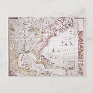 A Map of the British Empire in America Postcard