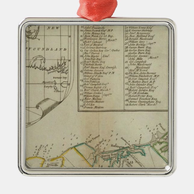 A Map of the Island of St John Metal Ornament (Front)