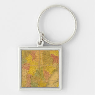 A Map of the New England States Keychain