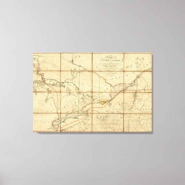 A Map of the Province of Upper Canada Canvas Print (Front)