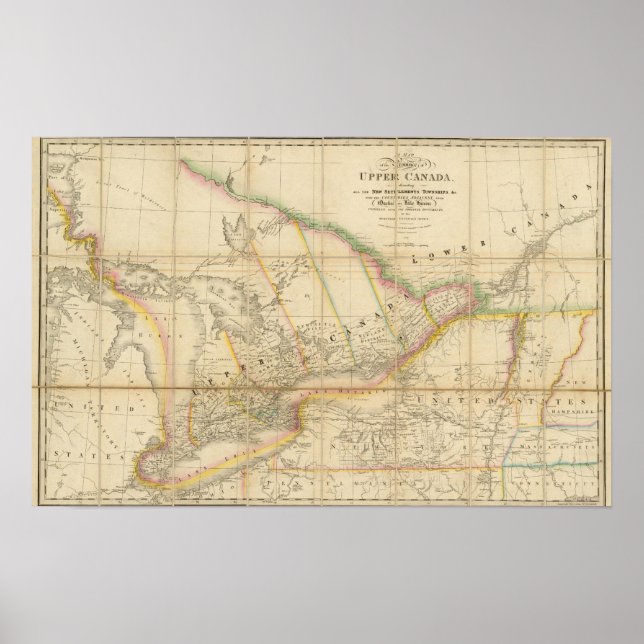 A Map of the Province of Upper Canada Poster (Front)