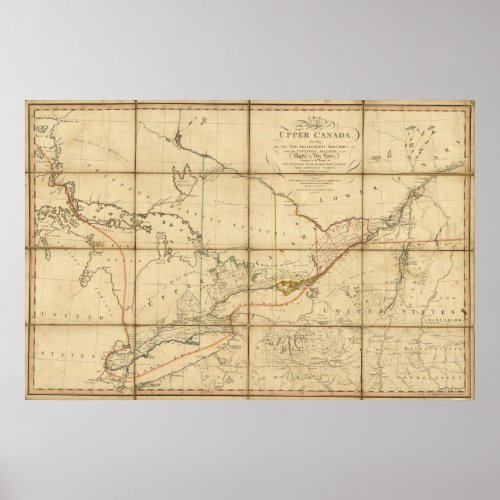 A Map of the Province of Upper Canada Poster