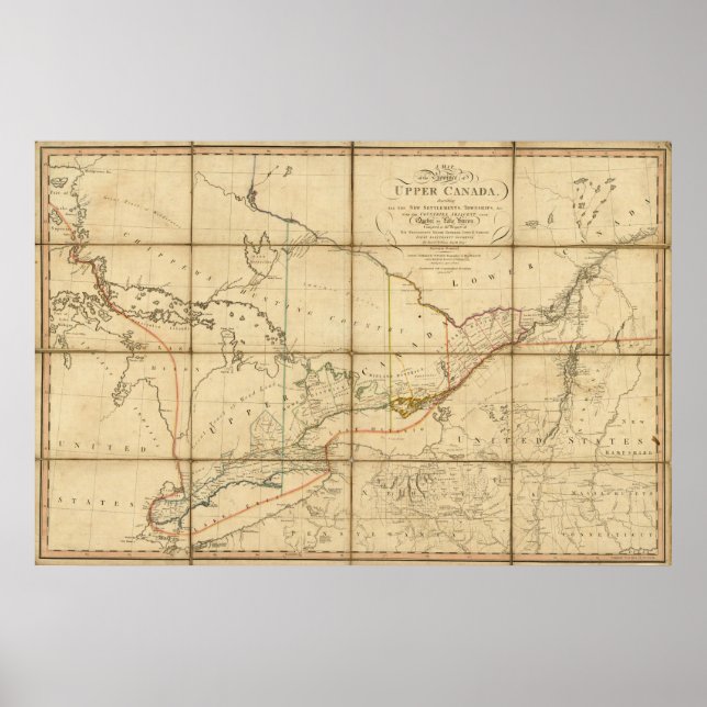 A Map of the Province of Upper Canada Poster (Front)