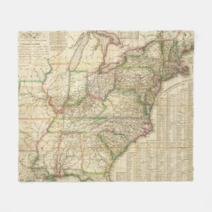 A Map Of The Roads, Canals And Steam Boat Fleece Blanket