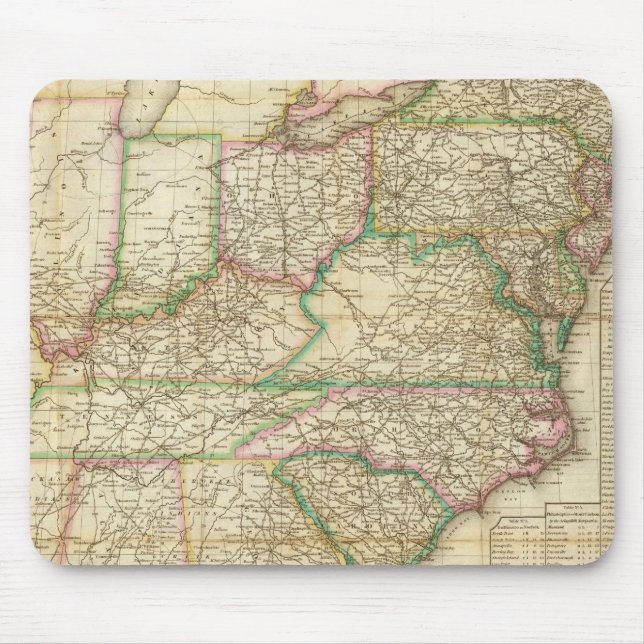 A Map Of The Roads, Canals And Steam Boat Mouse Pad (Front)