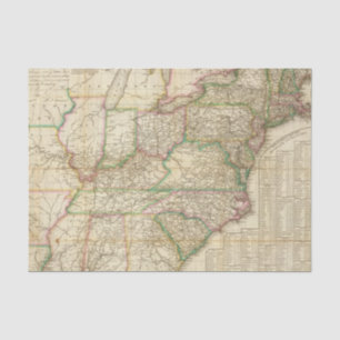 A Map Of The Roads, Canals And Steam Boat Tissue Paper