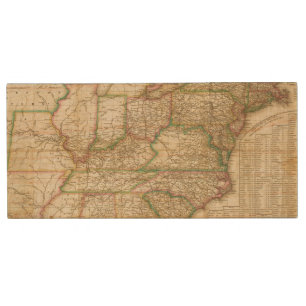 A Map Of The Roads, Canals And Steam Boat Wood USB Flash Drive