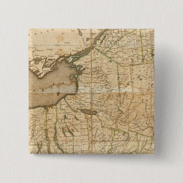 A Map of the State Of New York Button (Front)