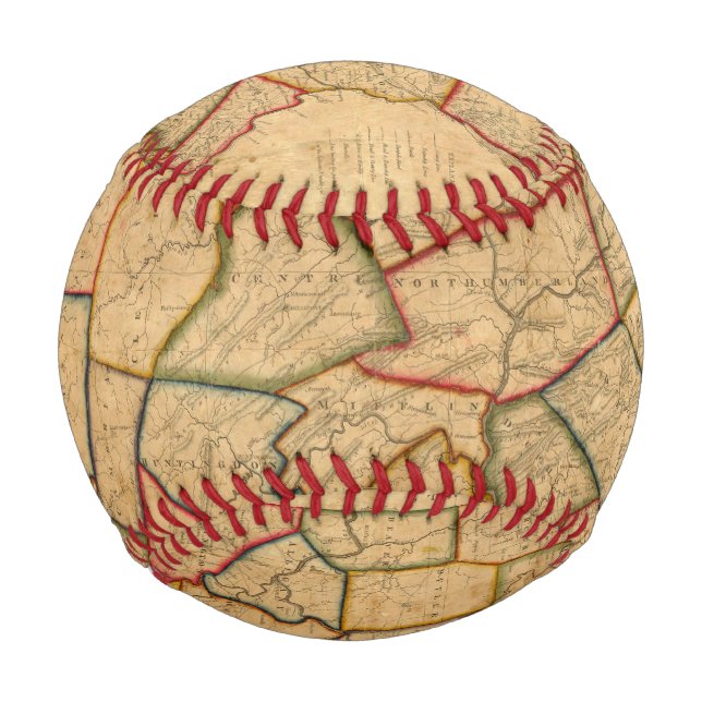 A Map Of The State Of Pennsylvania Baseball (Front)