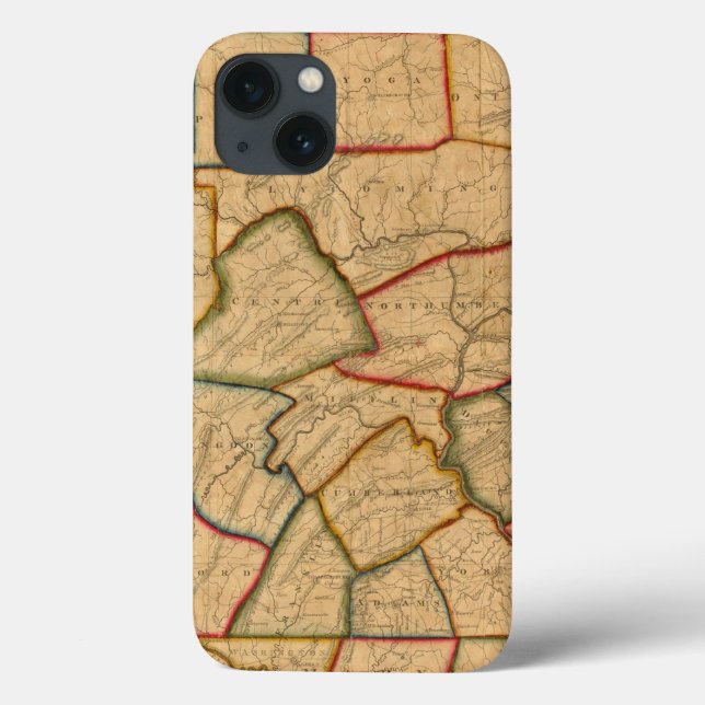 A Map Of The State Of Pennsylvania Case-Mate iPhone Case (Back)