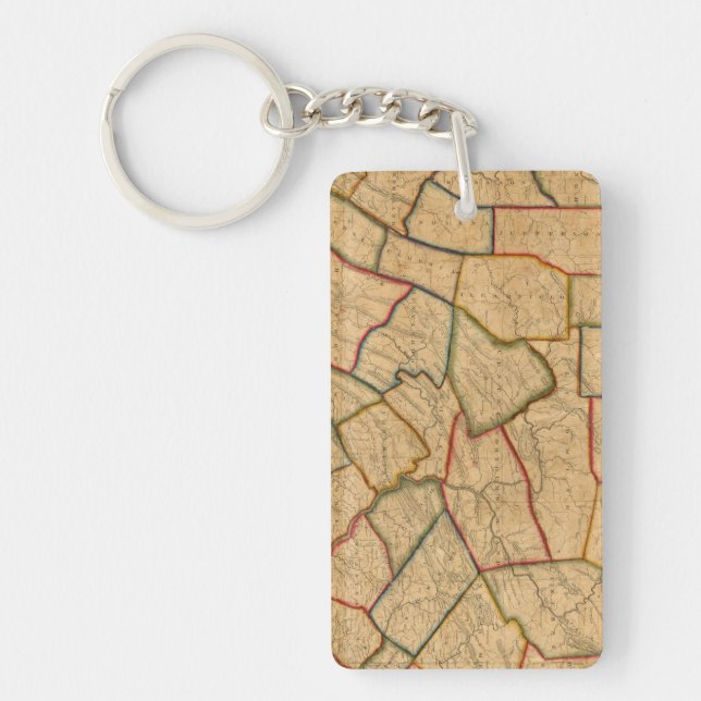 A Map Of The State Of Pennsylvania Keychain (Front)