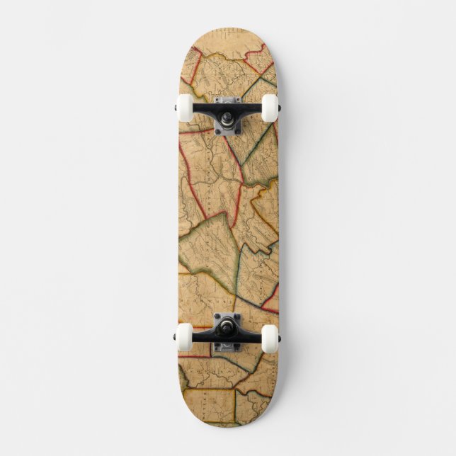 A Map Of The State Of Pennsylvania Skateboard Deck (Front)
