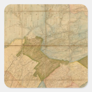 A Map of The State of Pennsylvania Square Sticker