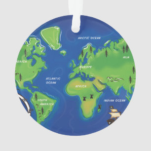 A Map Of the world. Ornament