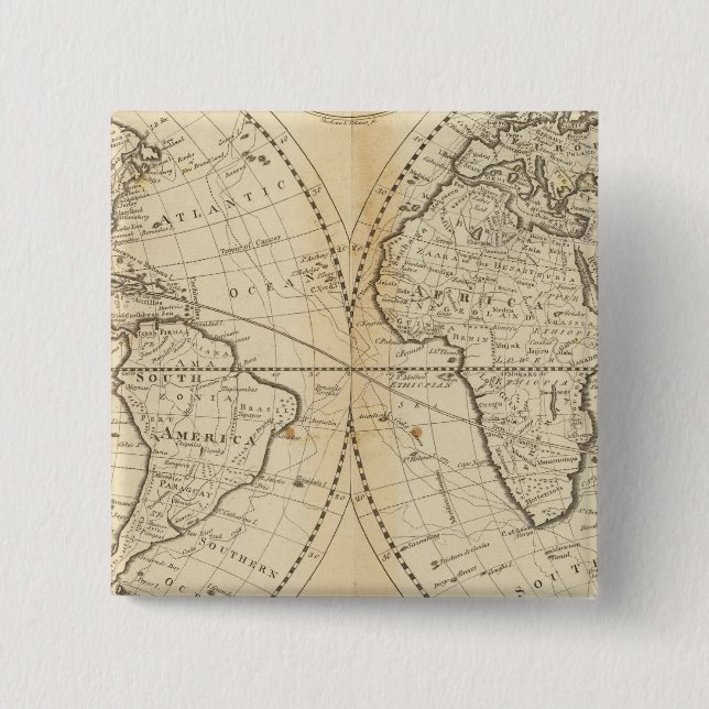 A Map of the World Pinback Button (Front)