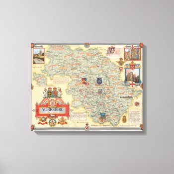 A Map Of Yorkshire: West Riding Canvas Print by davidrumsey at Zazzle