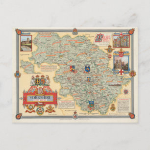 A Map of Yorkshire: West Riding Postcard