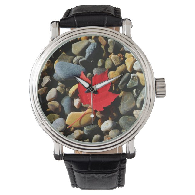 A Maple leaf on a Rock Background Watch (Front)