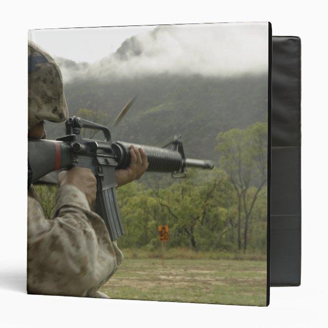 A Marine conducts drills 3 Ring Binder (Front/Inside)
