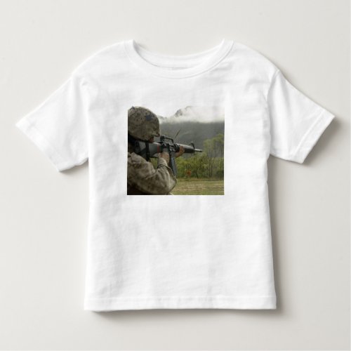 A Marine conducts drills Toddler T_shirt