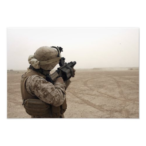 A Marine fires the M_32 Photo Print