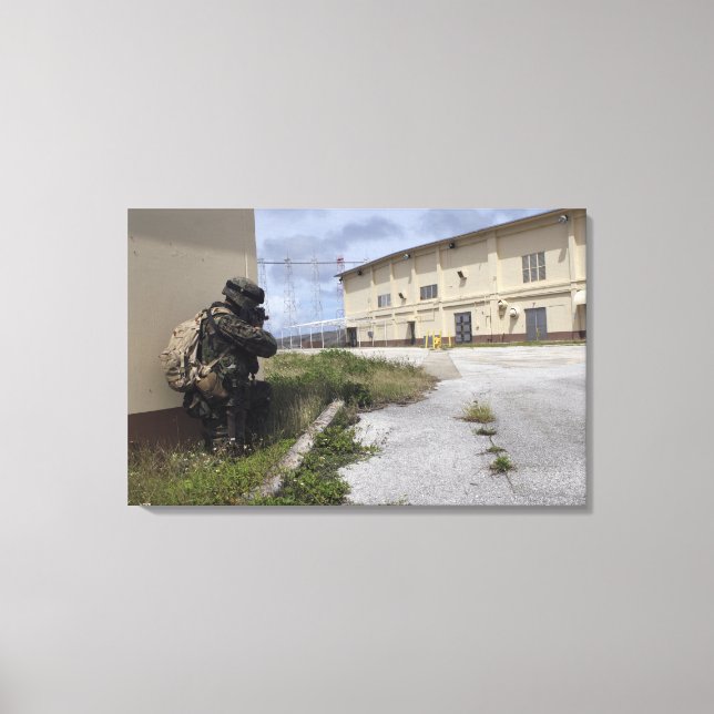 A Marine posts security Canvas Print (Front)