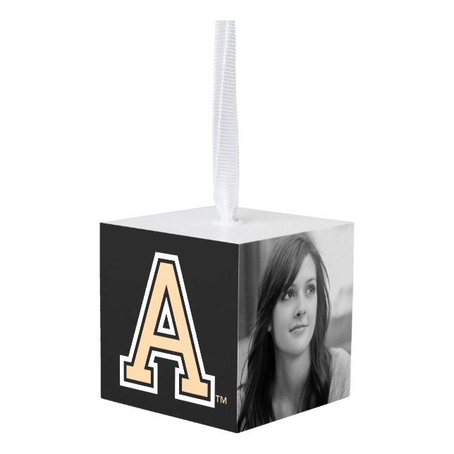 A Mark Cube Ornament (Back Angled)