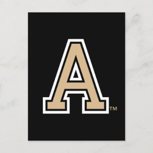 Presentation Alphabets: Black & Gold Varsity Letter A