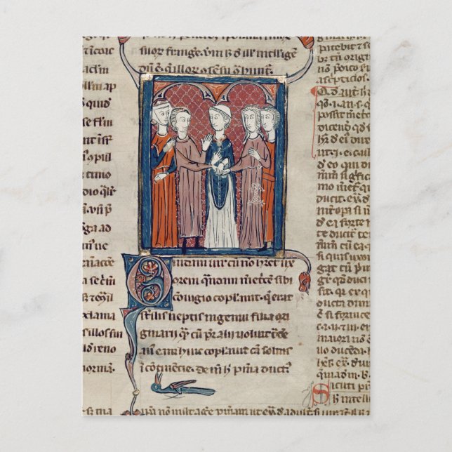 A Marriage Scene, from 'Decrets de Gratien' Postcard (Front)
