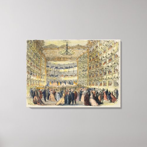 A Masked Ball at the Fenice Theatre Venice 19th Canvas Print