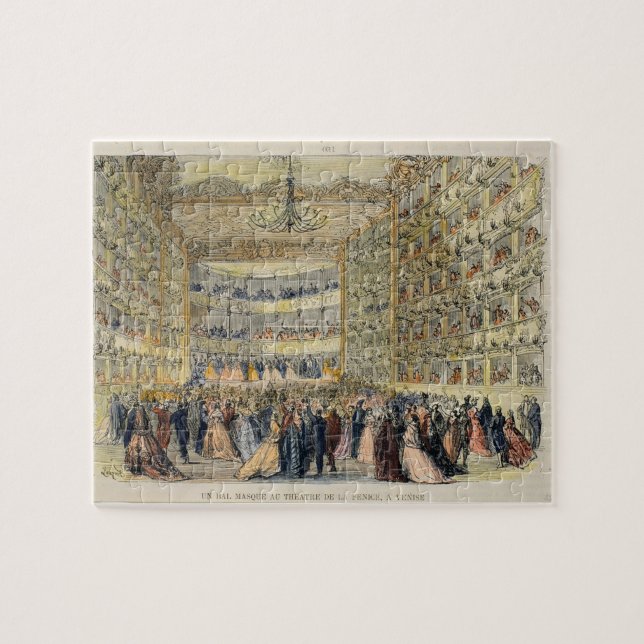 A Masked Ball at the Fenice Theatre, Venice, 19th Jigsaw Puzzle (Horizontal)