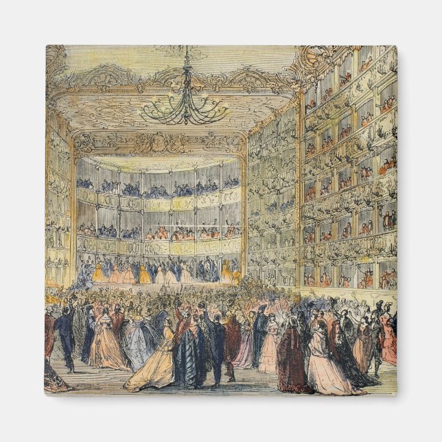 A Masked Ball at the Fenice Theatre, Venice, 19th Magnet (Front)