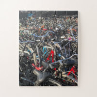 A Mass of Bicycles in Amsterdam Jigsaw Puzzle