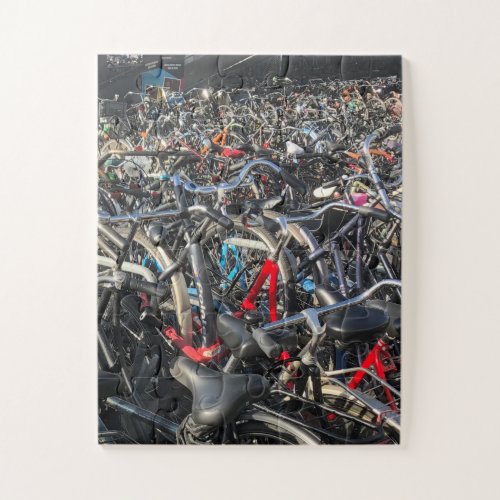 A Mass of Bicycles in Amsterdam Jigsaw Puzzle