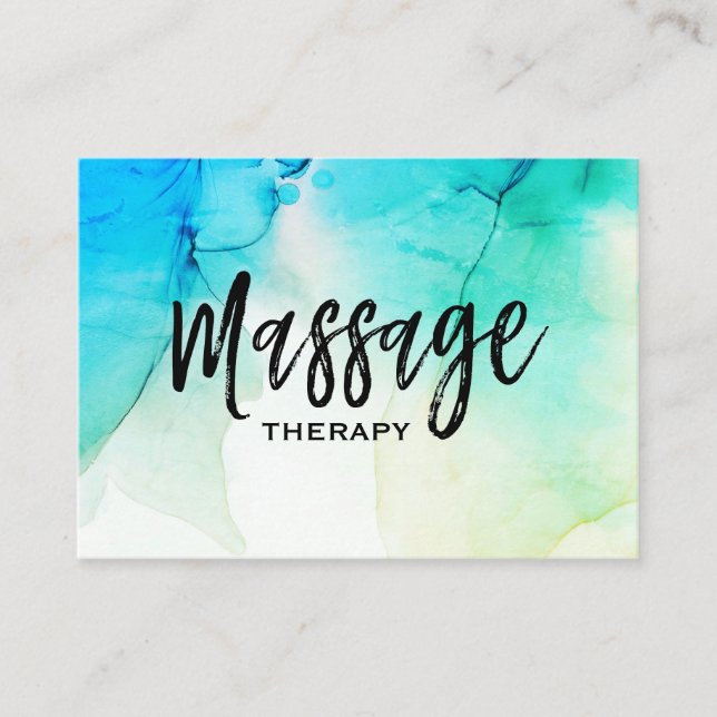 ** A Massage Therapist Massage Therapy Watercolor Business Card (Front)