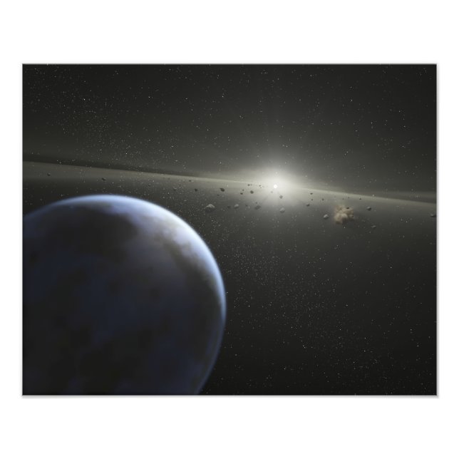 A massive asteroid belt in orbit around a star photo print (Front)