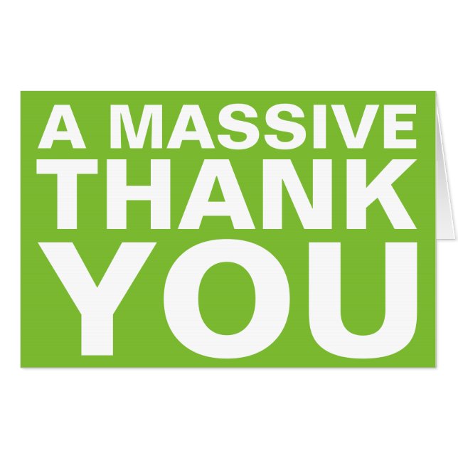 A Massive Thank You Large Greeting Card (Front Horizontal)