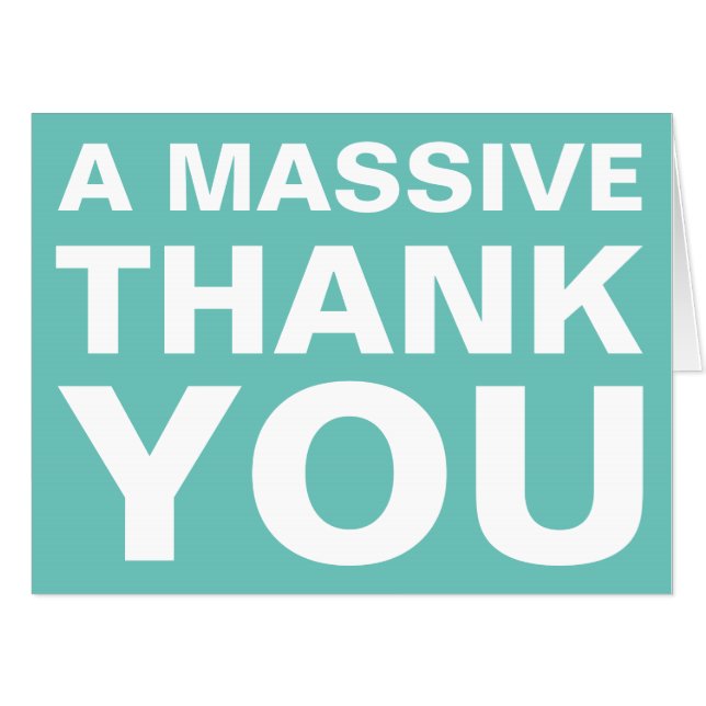 A Massive Thank You Oversized Greeting Card (Front Horizontal)