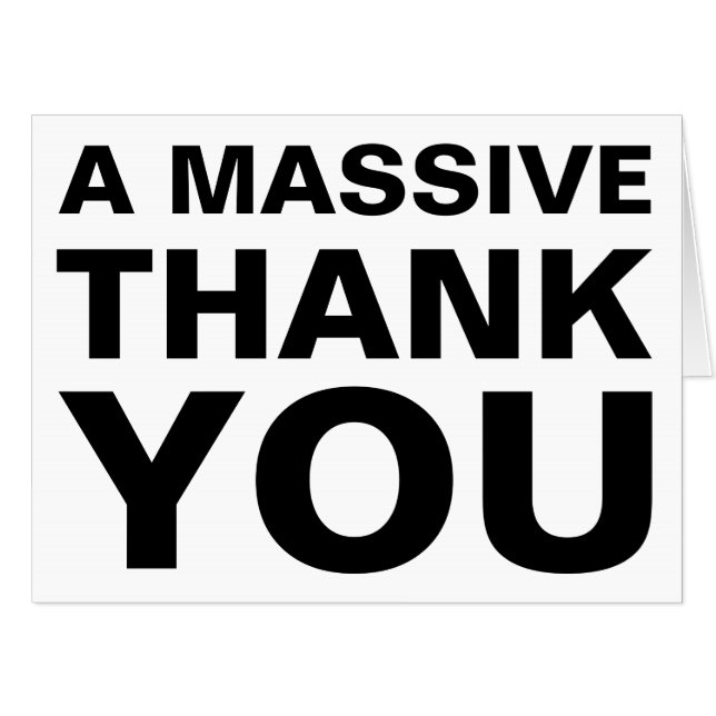 A Massive Thank You Oversized Greeting Card (Front Horizontal)