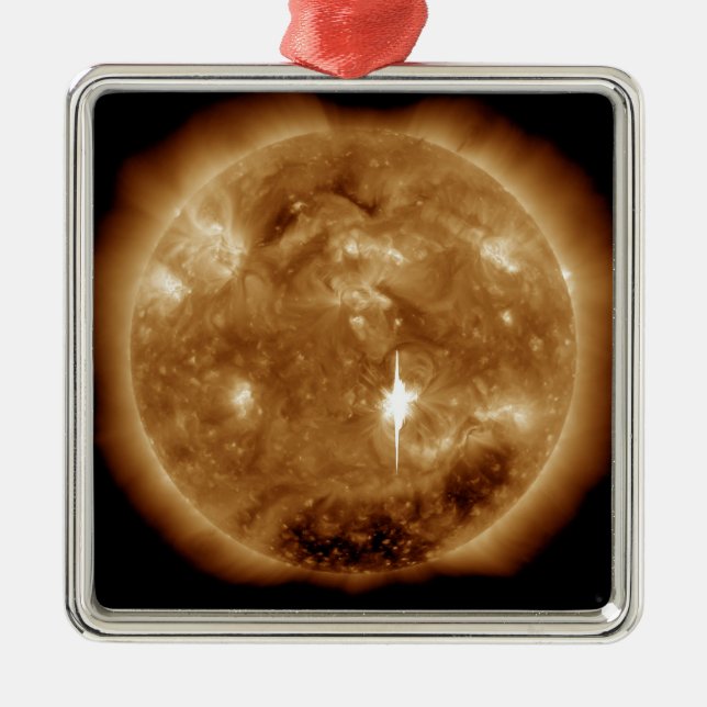 A massive X-class solar flare erupts on the Sun Metal Ornament (Front)