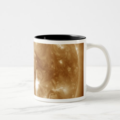 A massive X_class solar flare erupts on the Sun Two_Tone Coffee Mug