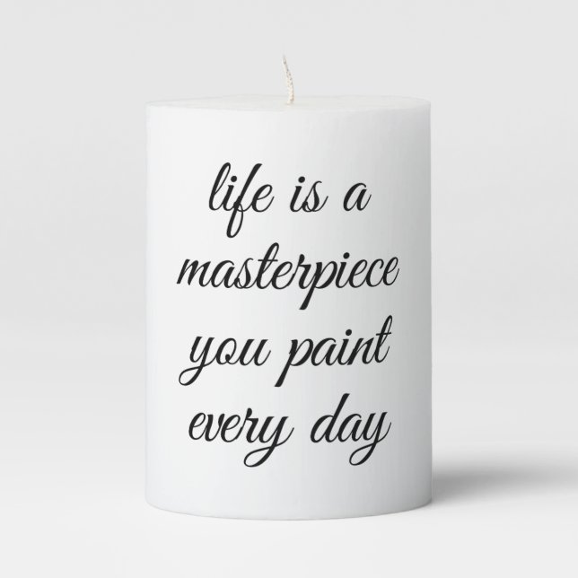 A Masterpiece Pillar Candle (Front)
