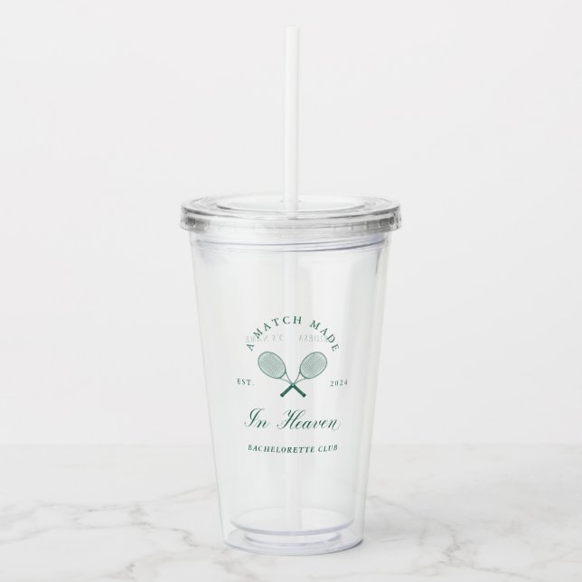 A Match Made in Heaven Bachelorette Acrylic Tumbler (Front)