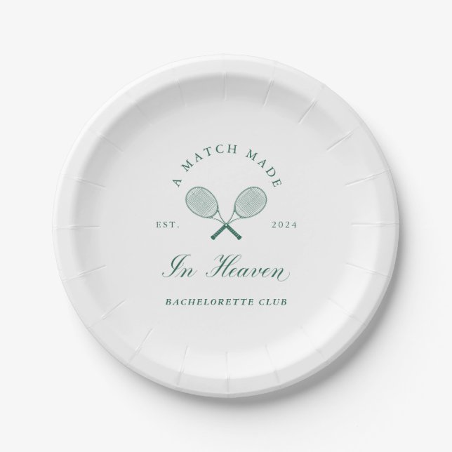 A Match Made in Heaven Bachelorette Paper Plates (Front)