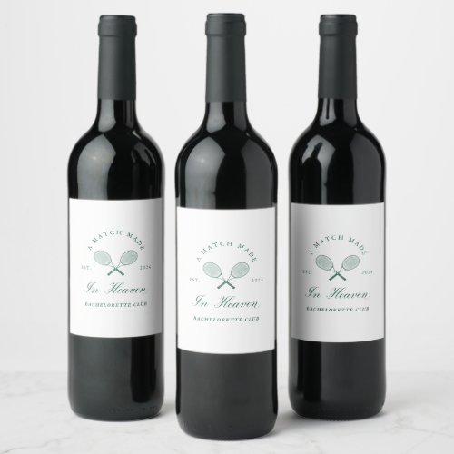 A Match Made in Heaven Bachelorette Wine Label