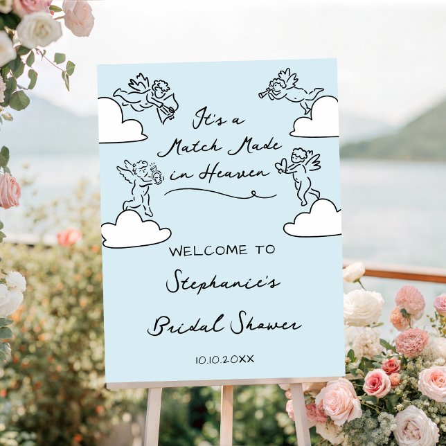A Match Made In Heaven Bridal Shower Welcome Sign (Creator Uploaded)